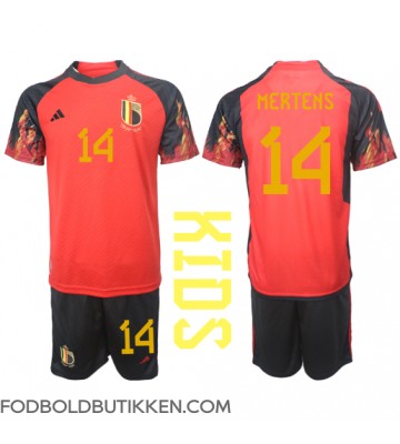 Belgien Dries Mertens #14 Hjemmebanetrøje Børn VM 2022 Kortærmet (+ Korte bukser)